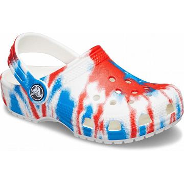 Zuecos Crocs Classic Tie-Dye Graphic Niña Rojos | Mexico 1491OKIR